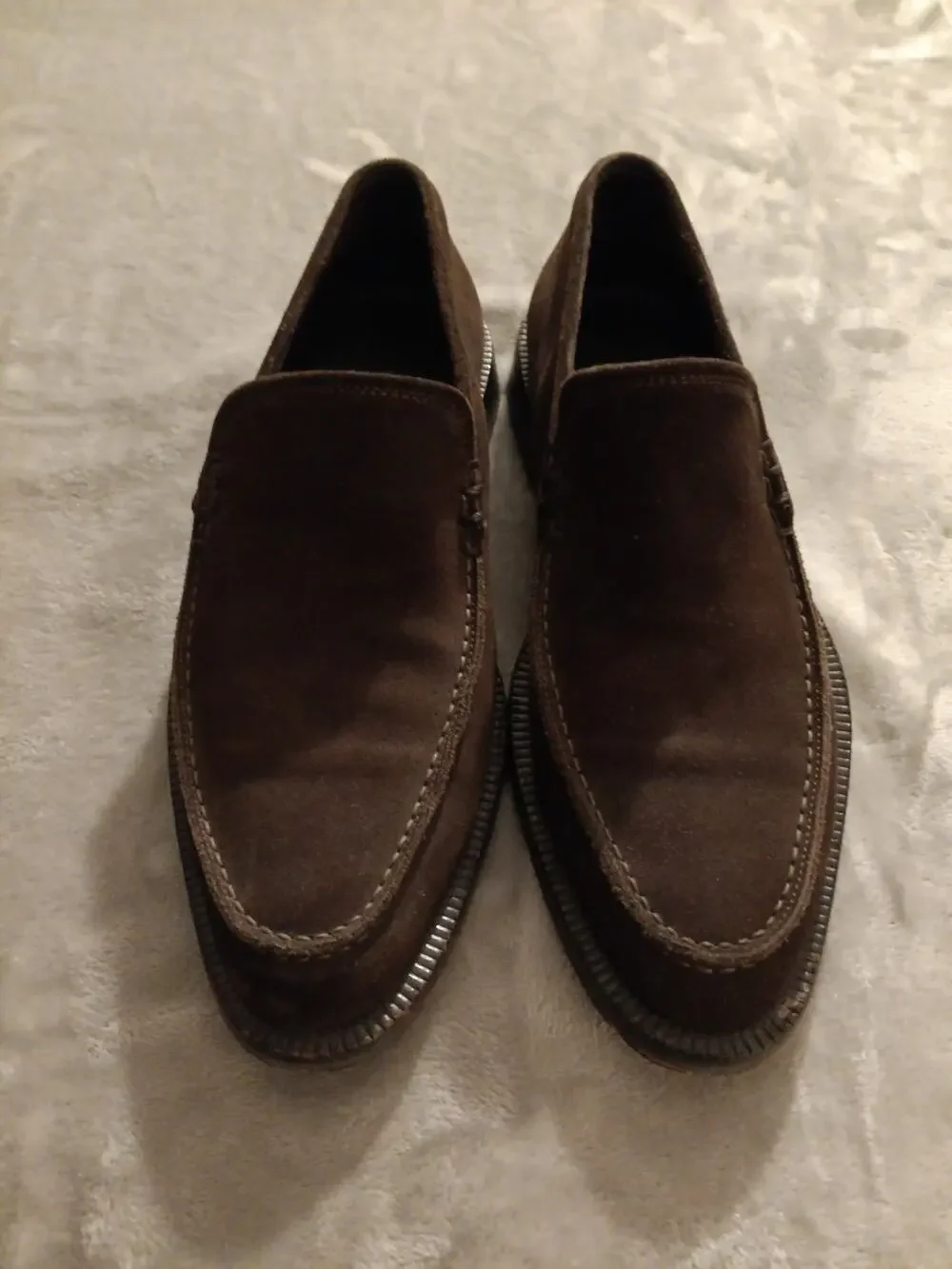 Giorgio Armani Brown Suede Loafer Shoes Mens EU 40.5 or US 7.5-8 Made In Italy